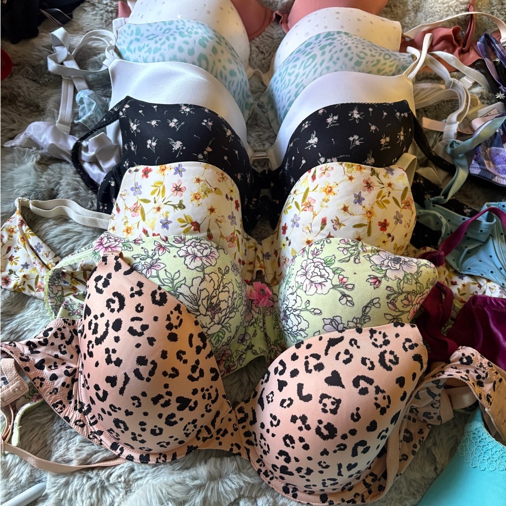 Victoria's Secret Floral and Animal Print Bra Set